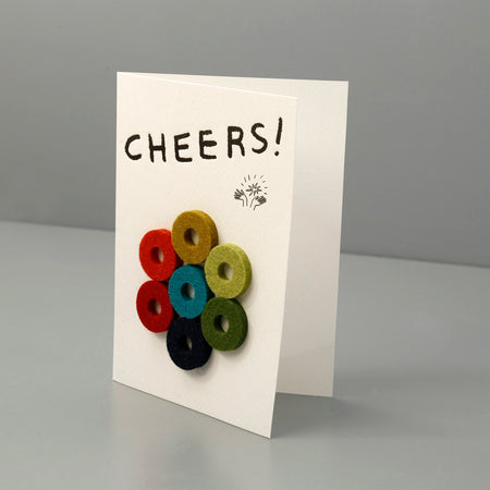 Cheers Wine-Ote's Merino Wool Wine Marker Note Card