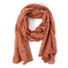 Block Print Cotton Scarf / Tropic Coral