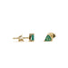 Mini Gold Energy Gem Studs / Green Onyx