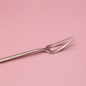 Hammered Stainless Steel Fruit Forks