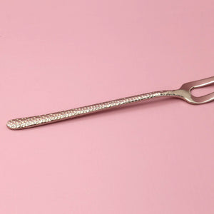 Hammered Stainless Steel Fruit Forks