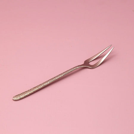 Hammered Stainless Steel Fruit Forks