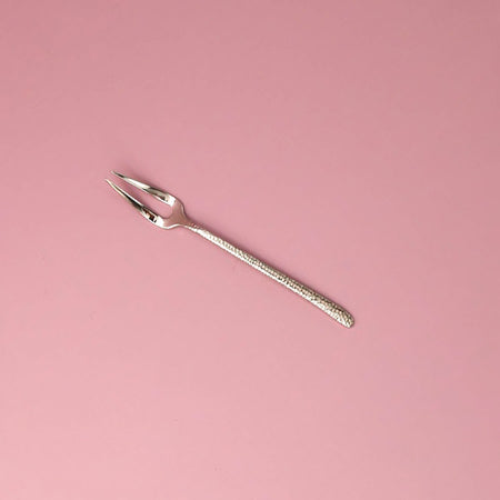 Hammered Stainless Steel Fruit Forks