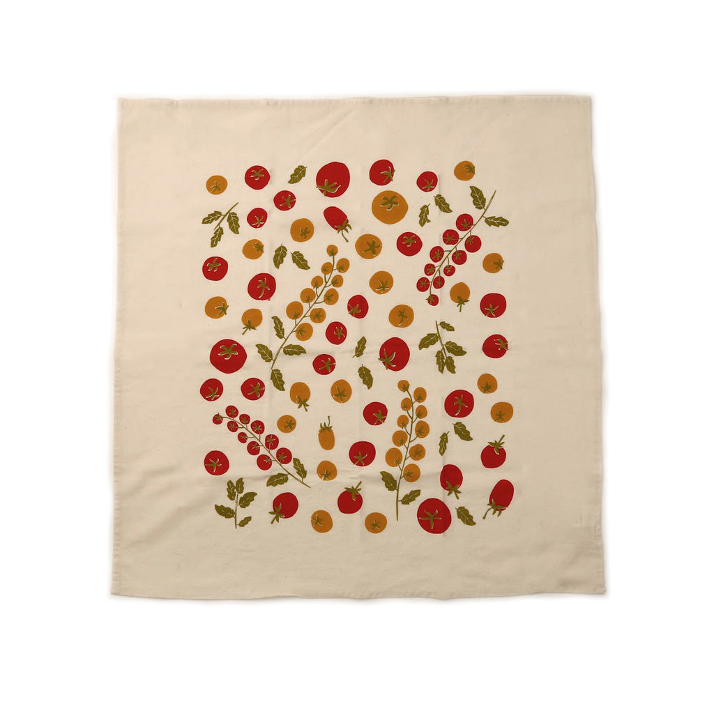 Hand Printed Tea Towel / Tomato