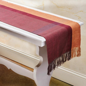 Hand Woven Linen Table Runner / Rose