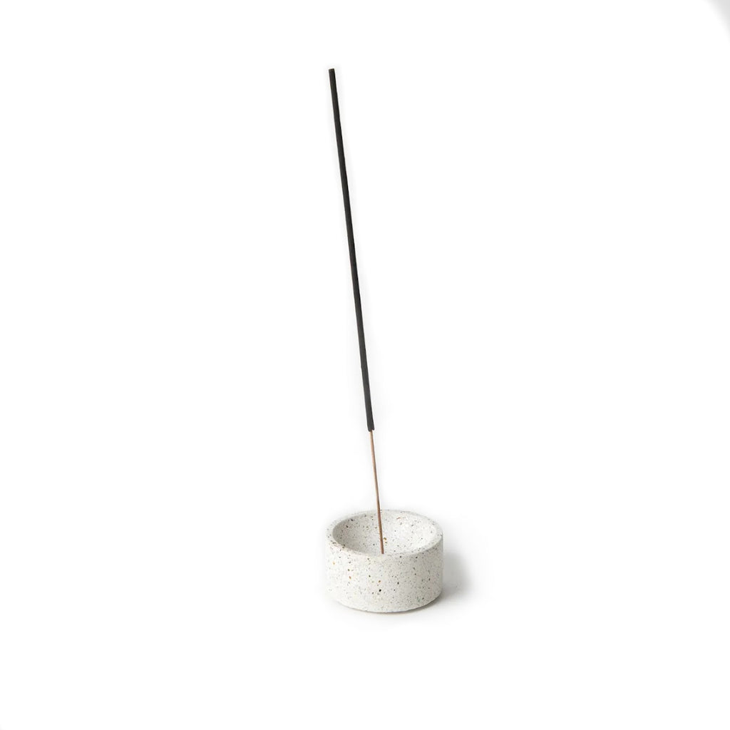 Handmade Concrete Incense Holder / White Terrazzo