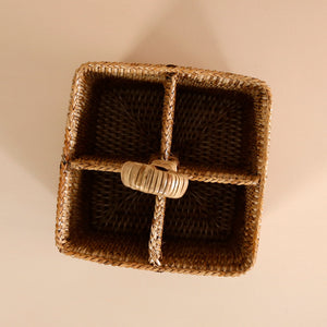 Handwoven Rattan Flatware Caddy