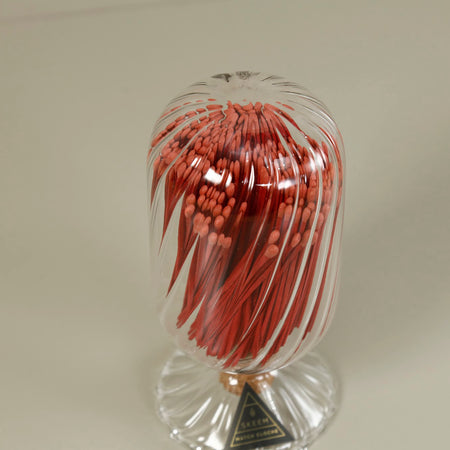 Helix Blown Glass Cloche w/ All Red Matches