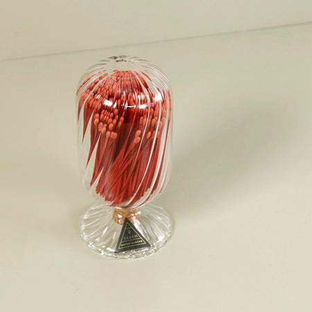 Helix Blown Glass Cloche w/ All Red Matches