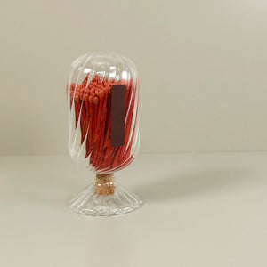 Helix Blown Glass Cloche w/ All Red Matches