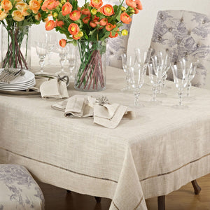 Hemstitch Natural Tablecloth