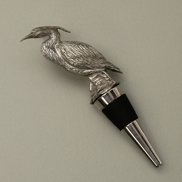 Pewter Blue Heron Bottle Stopper