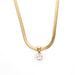 Gold Snake Herringbone Necklace / 18K Gold Plate