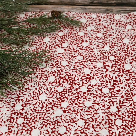 Holiday Winter Berry Block Print Runner 60"