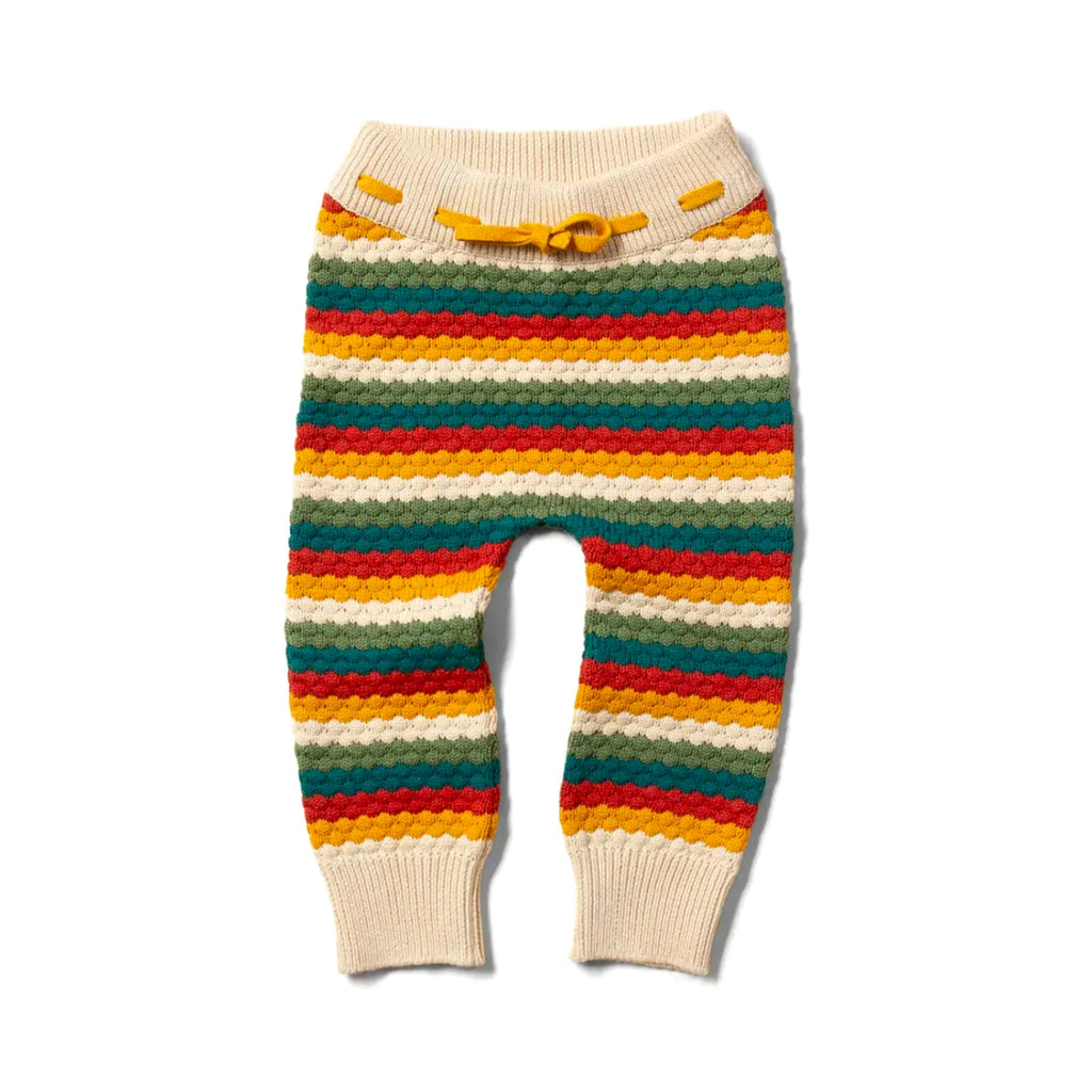 Honeycomb Rainbow Tie Waist Knitted Joggers