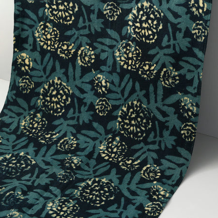 Ichcha Block Print Runner / Flower Field Green 16" x 90"