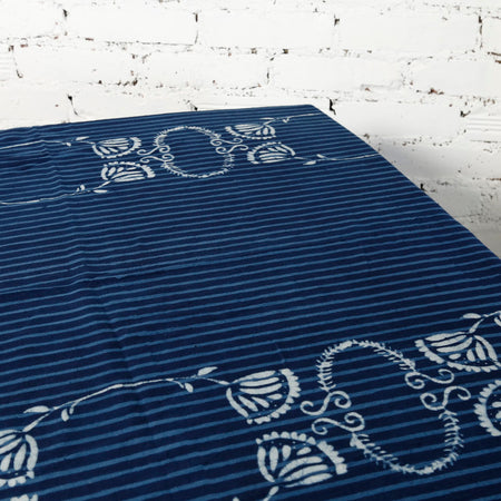 Indigo Block Print Cotton Tablecloth / Gloria