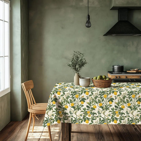 Italian Lemons Linen Tablecloth