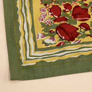 Jardin Red & Green Block Print Runner