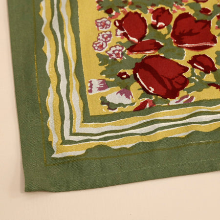 Jardin Red & Green Block Print Runner