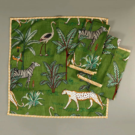 Jungle Napkins 4pc Set / Green