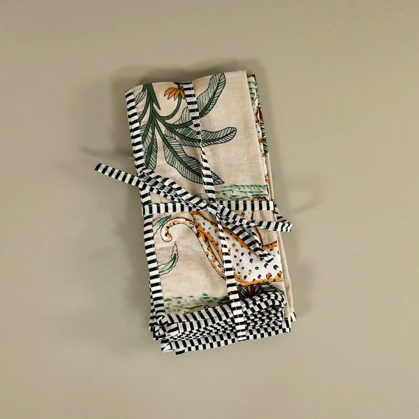 Jungle Napkins 4pc Set / Ivory