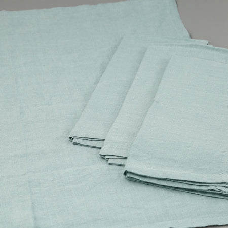 Verona Stone Washed Linen Napkins 4pc / Light Blue