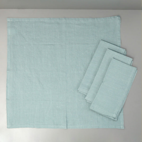 Verona Stone Washed Linen Napkins 4pc / Light Blue
