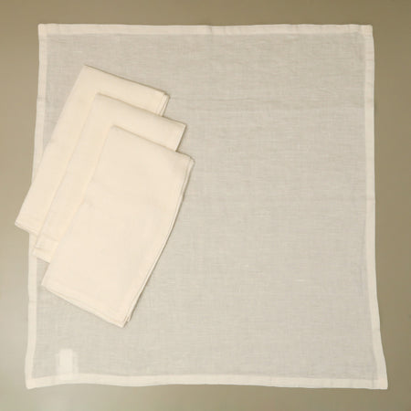 Verona Stone Washed Linen Napkins 4pc / Ivory