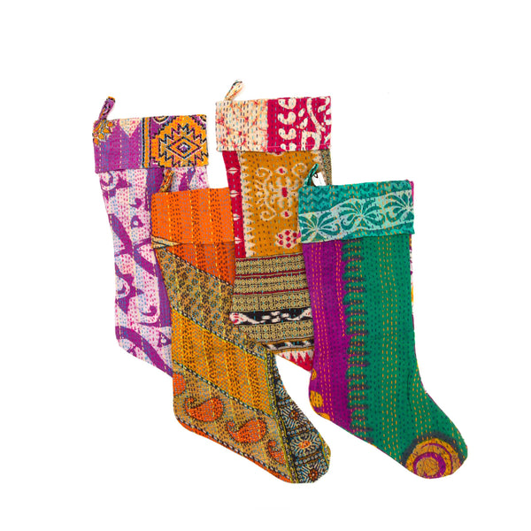 Kantha Stitched Stocking / Assorted