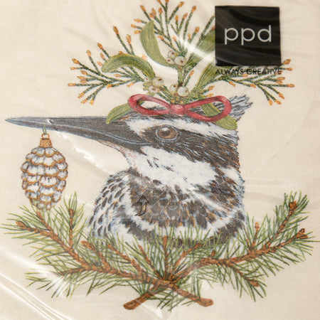 Vicki Sawyer Paper Cocktail Napkins / Kingfisher Holiday