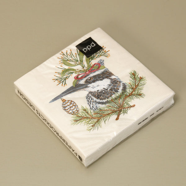 Vicki Sawyer Paper Cocktail Napkins / Kingfisher Holiday