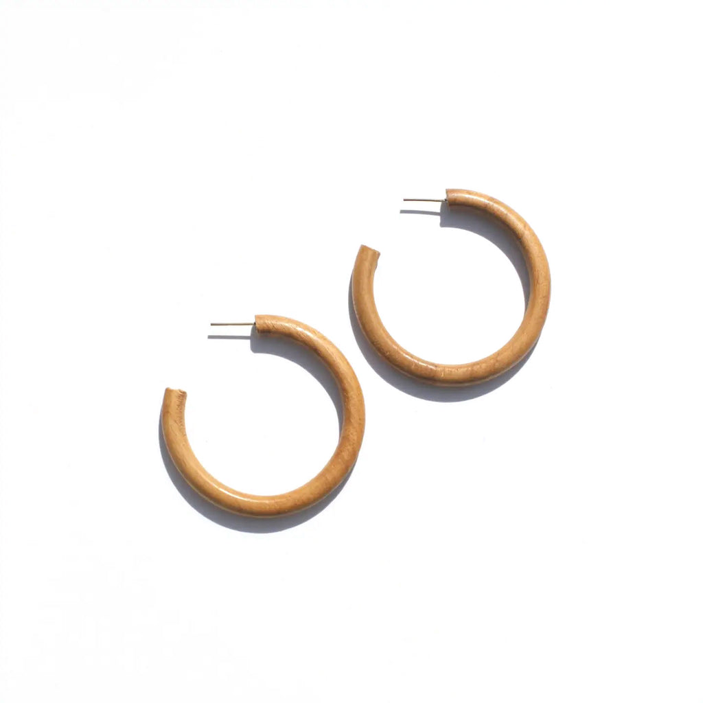 Wood Essential Hoop Earrings / Large
