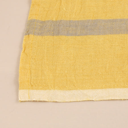 Laundered Linen Napkin Set of 4 / Mustard & Grey