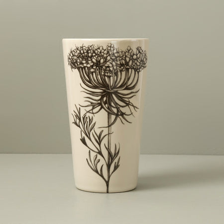 Laura Zindel Ceramic Tumbler / Queen Anne's Lace