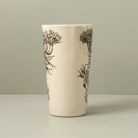 Laura Zindel Ceramic Tumbler / Queen Anne's Lace