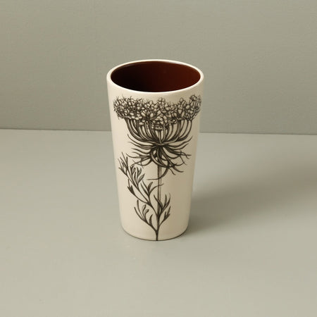 Laura Zindel Ceramic Tumbler / Queen Anne's Lace