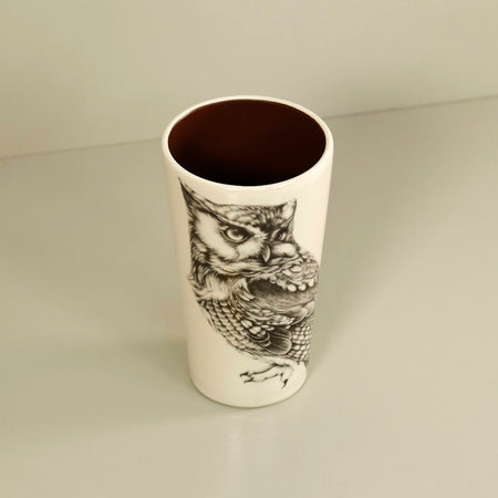 Laura Zindel Ceramic Tumbler / Screech Owl #1