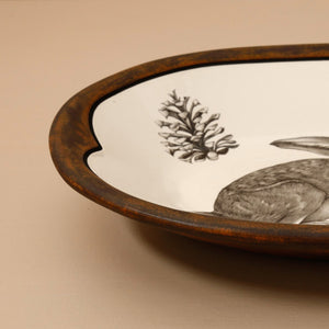 Laura Zindel Rectangular Serving Dish / Crouching Hare