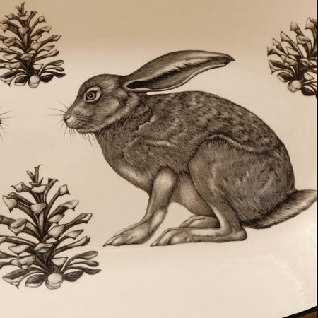 Laura Zindel Rectangular Serving Dish / Crouching Hare