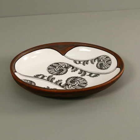 Laura Zindel Small Serving Dish / Coiled Wood Fern