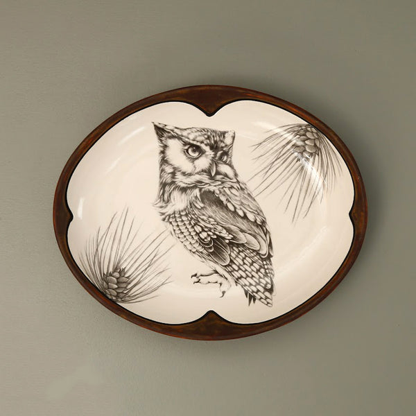 Laura Zindel Small Serving Dish / Screech Owl