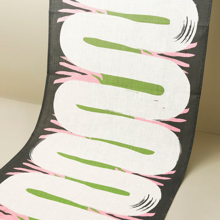Leila Simon Hayes Table Runner / River Black & White