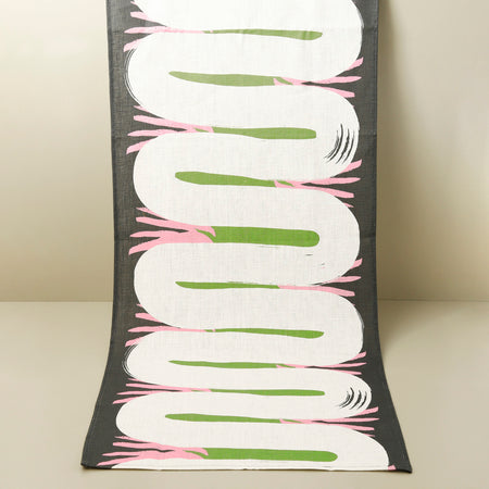 Leila Simon Hayes Table Runner / River Black & White