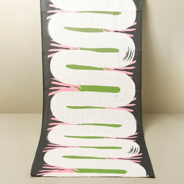 Leila Simon Hayes Table Runner / River Black & White