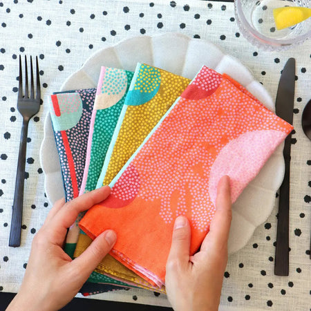 Leila Simon Hayes 4pc Napkin Set / Cascade Mix