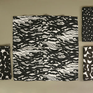 Leila Simon Hayes 4pc Napkin Set / Black & White Mix
