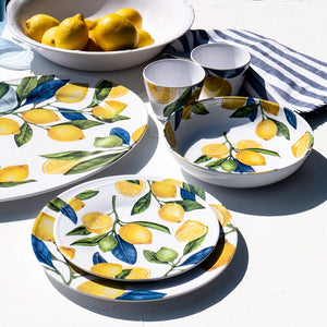 Lemon Orchard Melamine Low Bowl