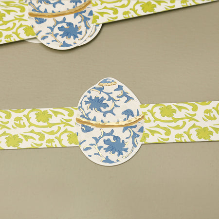 Les Oeufs Die-Cut Foil Stamped Paper Napkin Rings / 8pc