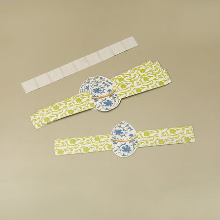 Les Oeufs Die-Cut Foil Stamped Paper Napkin Rings / 8pc